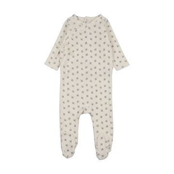 Lilette Terry Footie - Cream/Blue
