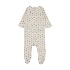 Lilette Terry Footie - Cream/Blue