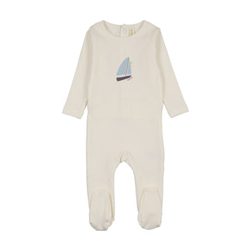 Lilette Nautical Graphic Footie - Cream