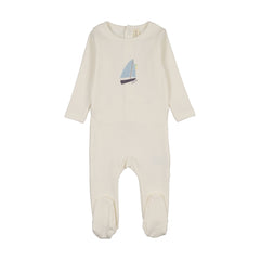 Lilette Nautical Graphic Footie - Cream