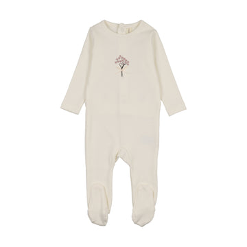 Lilette Bouquet Graphic Footie - Cream