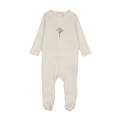 Lilette Bouquet Graphic Footie - Cream