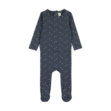 Lilette Paper Boat Footie - Off Navy