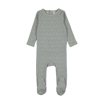 Lilette Spotted Print Footie - Pale Blue