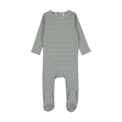Lilette Spotted Print Footie - Pale Blue