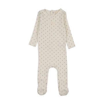 Lilette Floret Print Footie - Cream/Pink