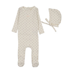 Lilette Floret Print Footie Set - Cream/Pink