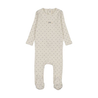 Lilette Floret Print Footie - Cream/Blue