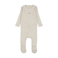 Lilette Floret Print Footie - Cream/Blue