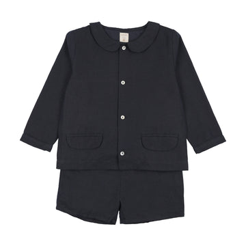 Analogie By Lil Legs Linen Suit - Navy