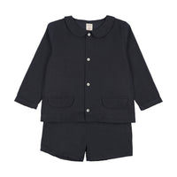 Analogie By Lil Legs Linen Suit - Navy