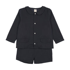 Analogie By Lil Legs Linen Suit - Navy