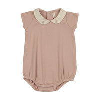 Lilette Sweetheart Collar Romper - Dusty Pink
