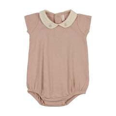 Lilette Sweetheart Collar Romper - Dusty Pink