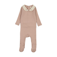 Lilette Sweetheart Collar Footie - Dusty Pink