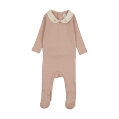 Lilette Sweetheart Collar Footie - Dusty Pink