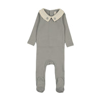 Lilette Sweetheart Collar Footie - Light Blue