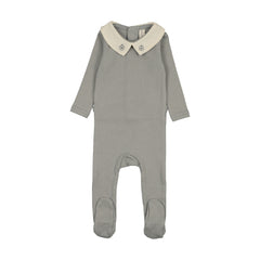 Lilette Sweetheart Collar Footie - Light Blue