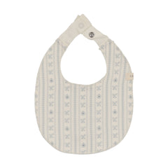 Lilette Sweetheart Muslin Bib - Cream/Light Blue
