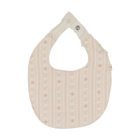 Lilette Sweetheart Muslin Bib - Cream/Dusty Pink
