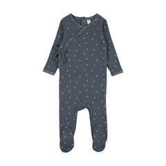 Lilette Cherry Scallop Footie - Off Navy