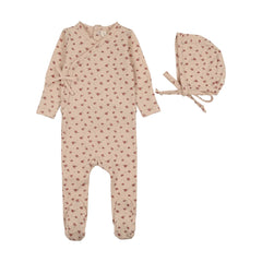 Lilette Printed Wrapover Footie Set - Petal