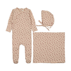 Lilette Printed Wrapover Layette Set - Petal
