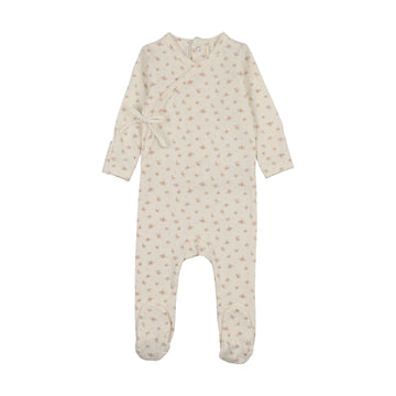 Lilette Printed Wrapover Footie - Cream/Pink