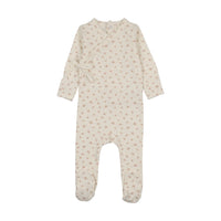 Lilette Printed Wrapover Footie - Cream/Pink