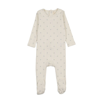 Lilette Striped Planes Footie - Cream/Light Blue