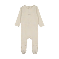 Analogie By Lil Legs Grid Print Footie - Cream/Blue