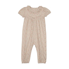 Analogie By Lil Legs Sunny Blossoms Long Romper - Bud Pink