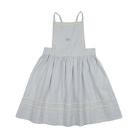 Analogie By Lil Legs Embroidered Linen Jumper - Clear Blue