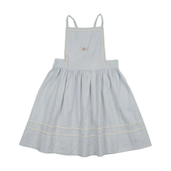Analogie By Lil Legs Embroidered Linen Jumper - Clear Blue