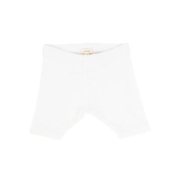 Lil Legs Pure White Ribbed Shorts