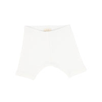 Lil Legs Winter White Ribbed Shorts