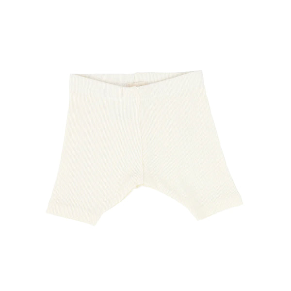 Lil Legs Ivory Ribbed Shorts