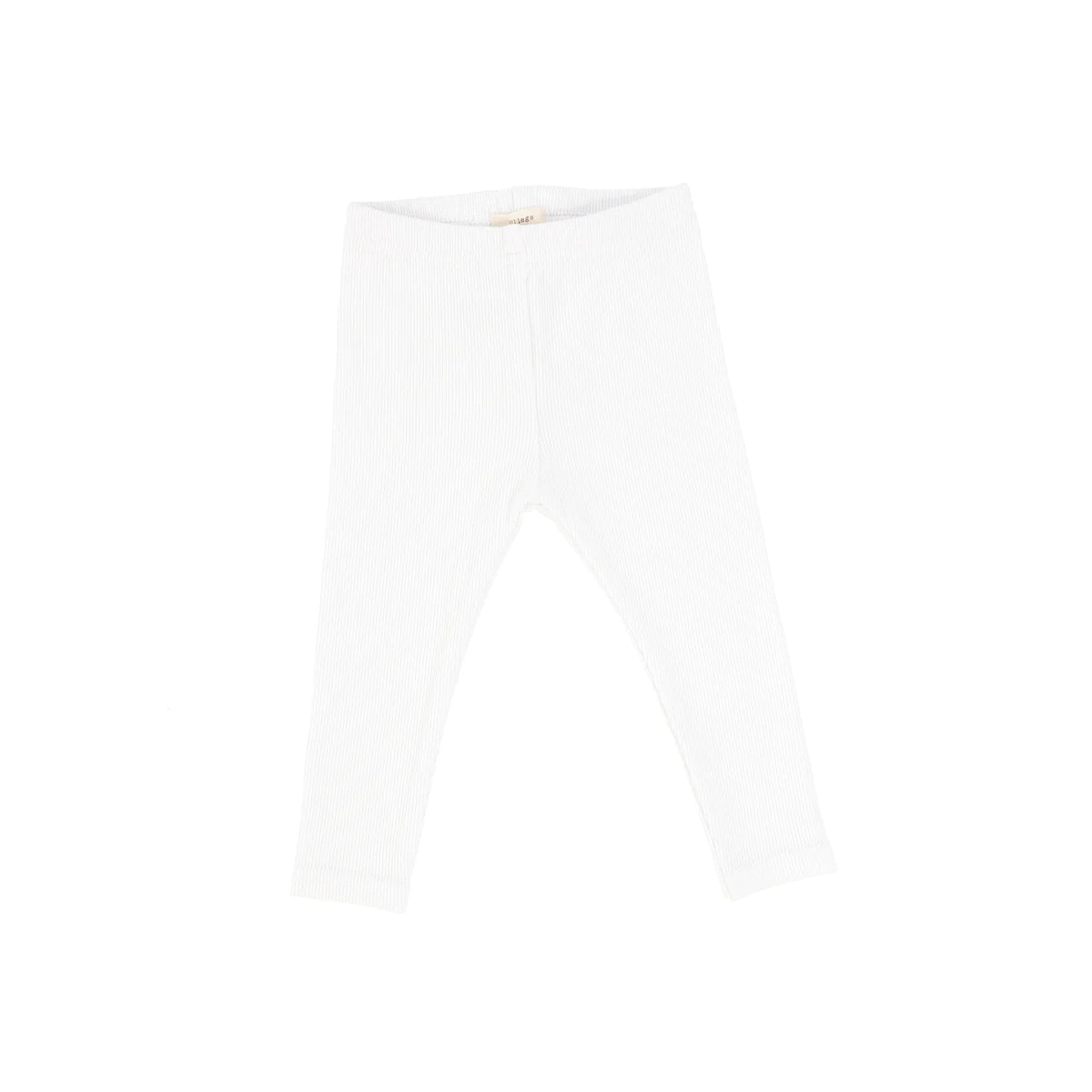 Lil Legs Basic Ribbed Pure White Leggings - Main Image