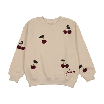 Analogy by Lil Legs Ecru Wardrobe Staples Cherry Patch Sweatshirt