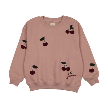 Analogy by Lil Legs Bud Pink Wardrobe Staples Cherry Patch Sweatshirt
