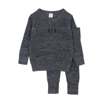 Analogy by Lil Legs Navy Signature Collection Marled Toddler Set Boy