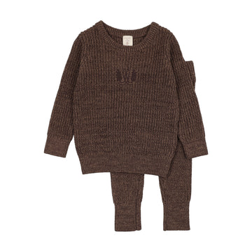 Analogy by Lil Legs Chocolate Brown Signature Collection Marled Toddler Set Boy