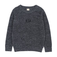 Analogy by Lil Legs Navy Signature Collection Marled Boys Crew Neck