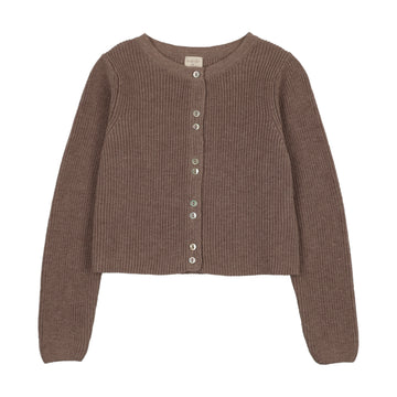 Analogy by Lil Legs Misty Oat Heath Signature Collection Fine Knit Cardigan