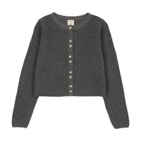 Analogy by Lil Legs Mid Grey Signature Collection Fine Knit Cardigan