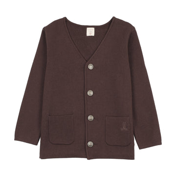 Analogy by Lil Legs Chocolate Brown Signature Collection Boys Cardigan Blazer