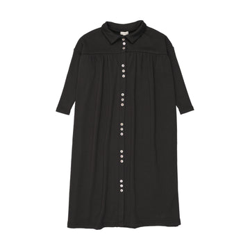 Lil Legs Black Maxi Loungewear Button Front Maxi Dress