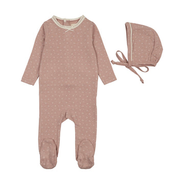 Lil Legs Pink Print Maxi Loungewear Tiny Twig Footie Set