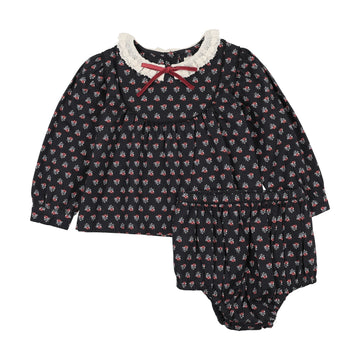 Analogy by Lil Legs Navy Print Home Garden Toddler Girls Set