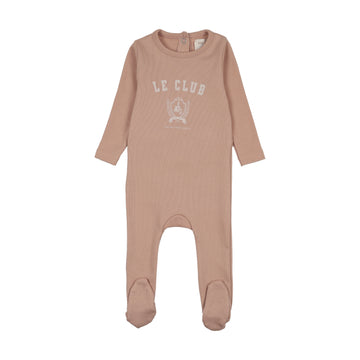 Analogy by Lil Legs Bud Pink Lil People Varsity Crest Footie